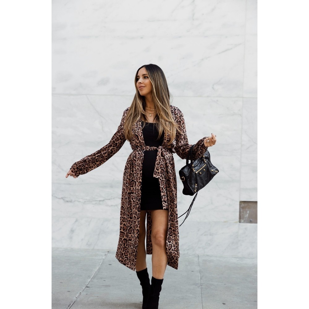 SIVAN AYLA the DROP Women's Leopard Print Oversized Duster M